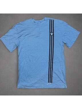 Adidas Laguna Columbia Blue Three Stripe Graphic T-Shirt Size Large NWT